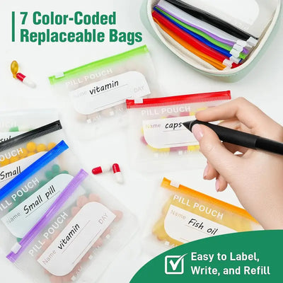 14-Pouch Portable Pill Organizer