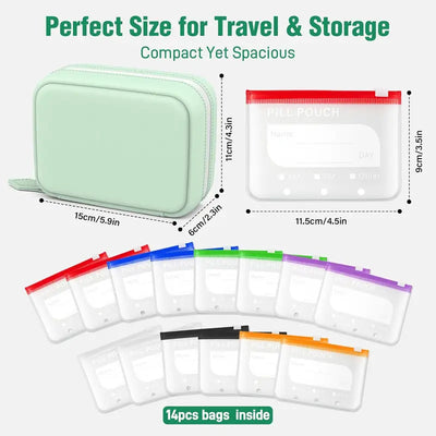 14-Pouch Portable Pill Organizer